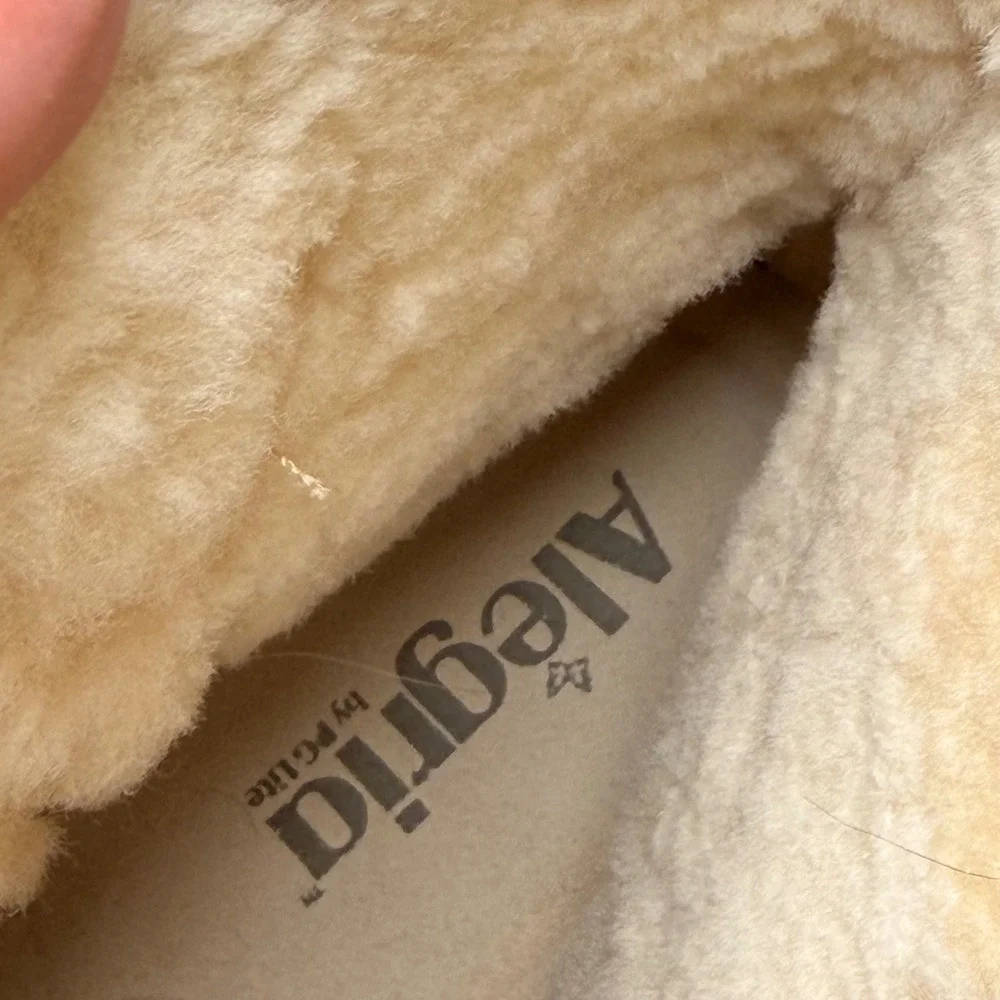 Alegria Aspen Beige Suede Shearling Butterfly Boots EU 40